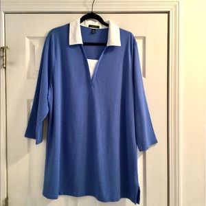 NEW-Ladies Lands End 3/4 Sleeve Knit Shirt-Size 2x